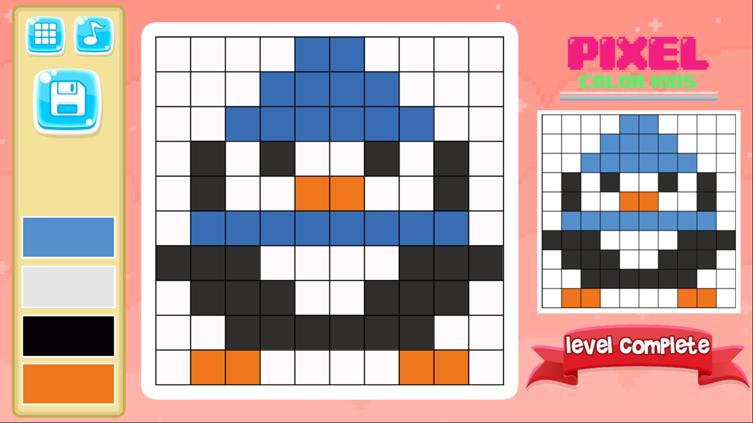 Pixel Color Kids Game Color Complete Screenshot.