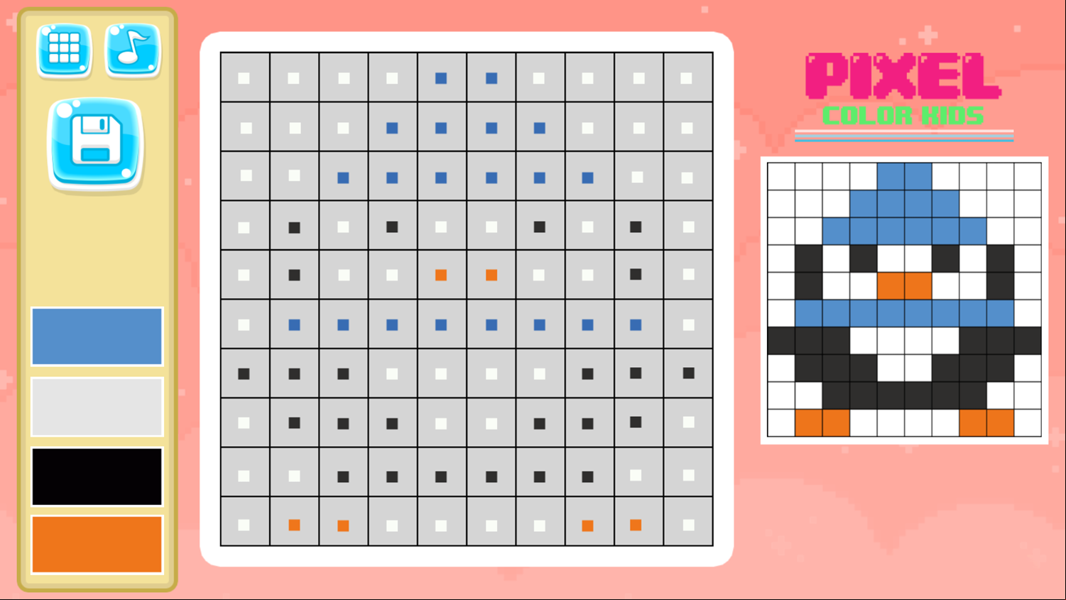 Pixel Color Kids Game Color Start Screenshot.