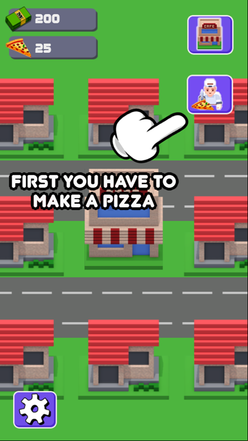 Pizza Cafe Tycoon Game Welcome Screen Screenshot.