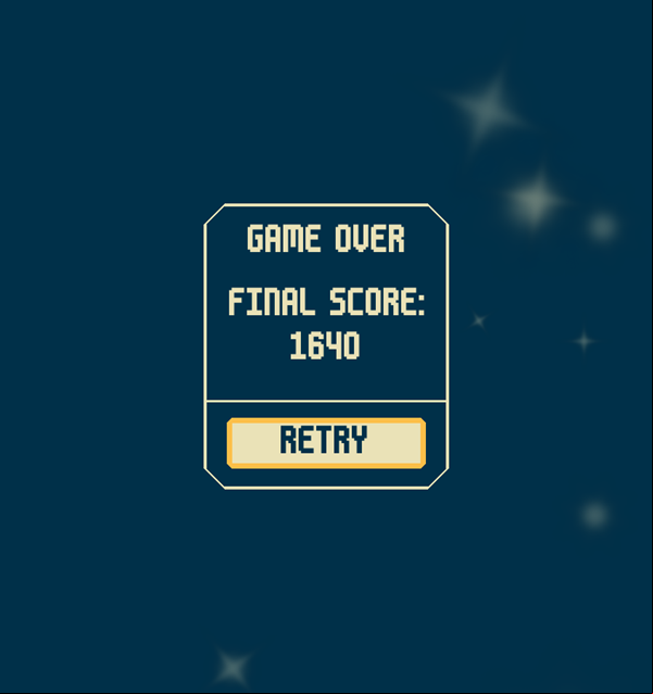 Planet Waves Game Over Screenshot.