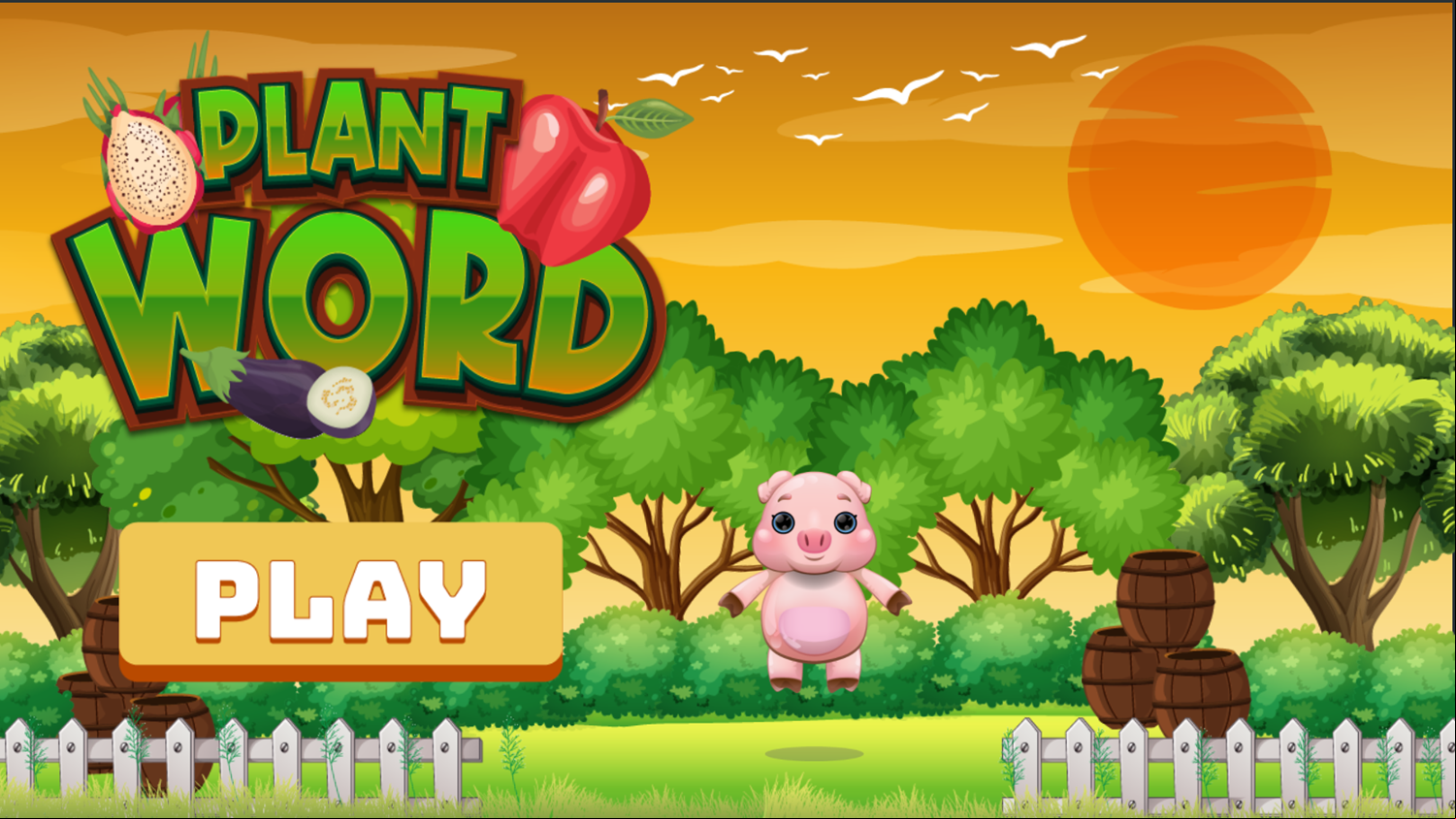 Plant Word Game Welcome Screen Screenshot.