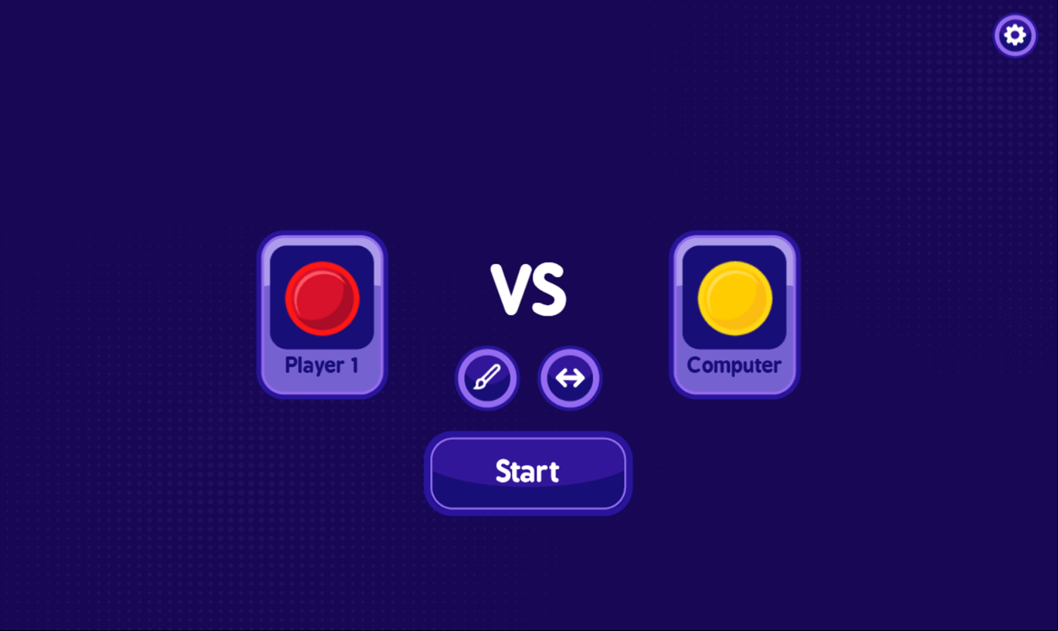 Play Connect Four Game Menu Screenshot.