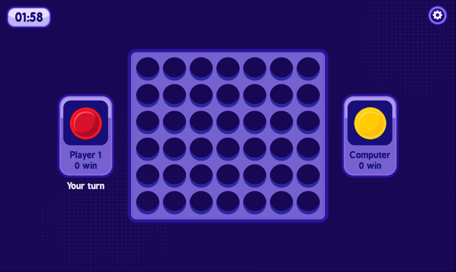 Play Connect Four Game Start Screenshot.