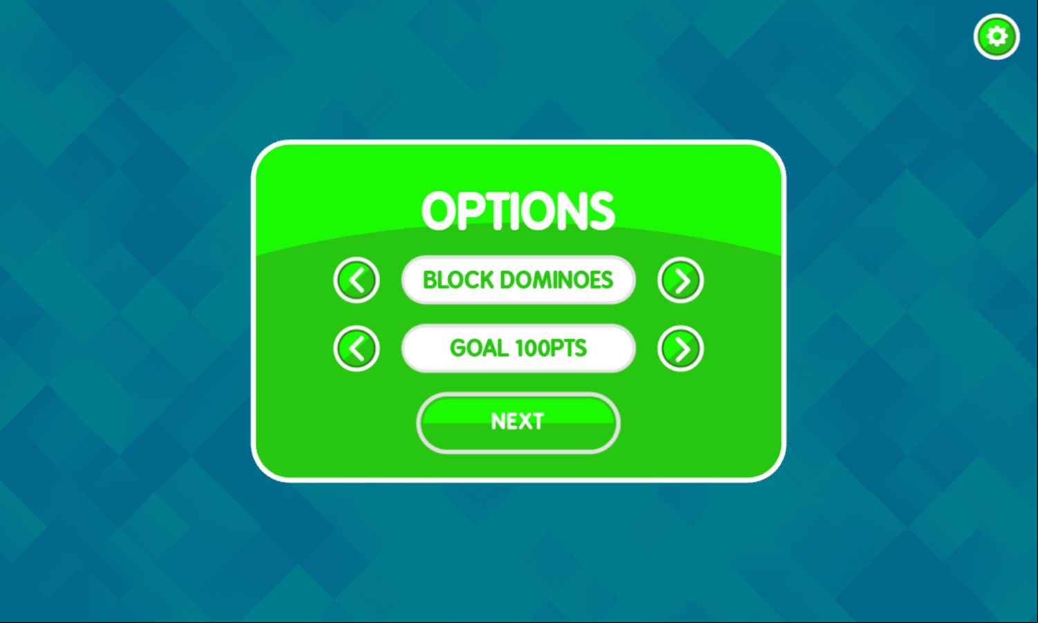 Play Dominoes Game Options Screenshot.