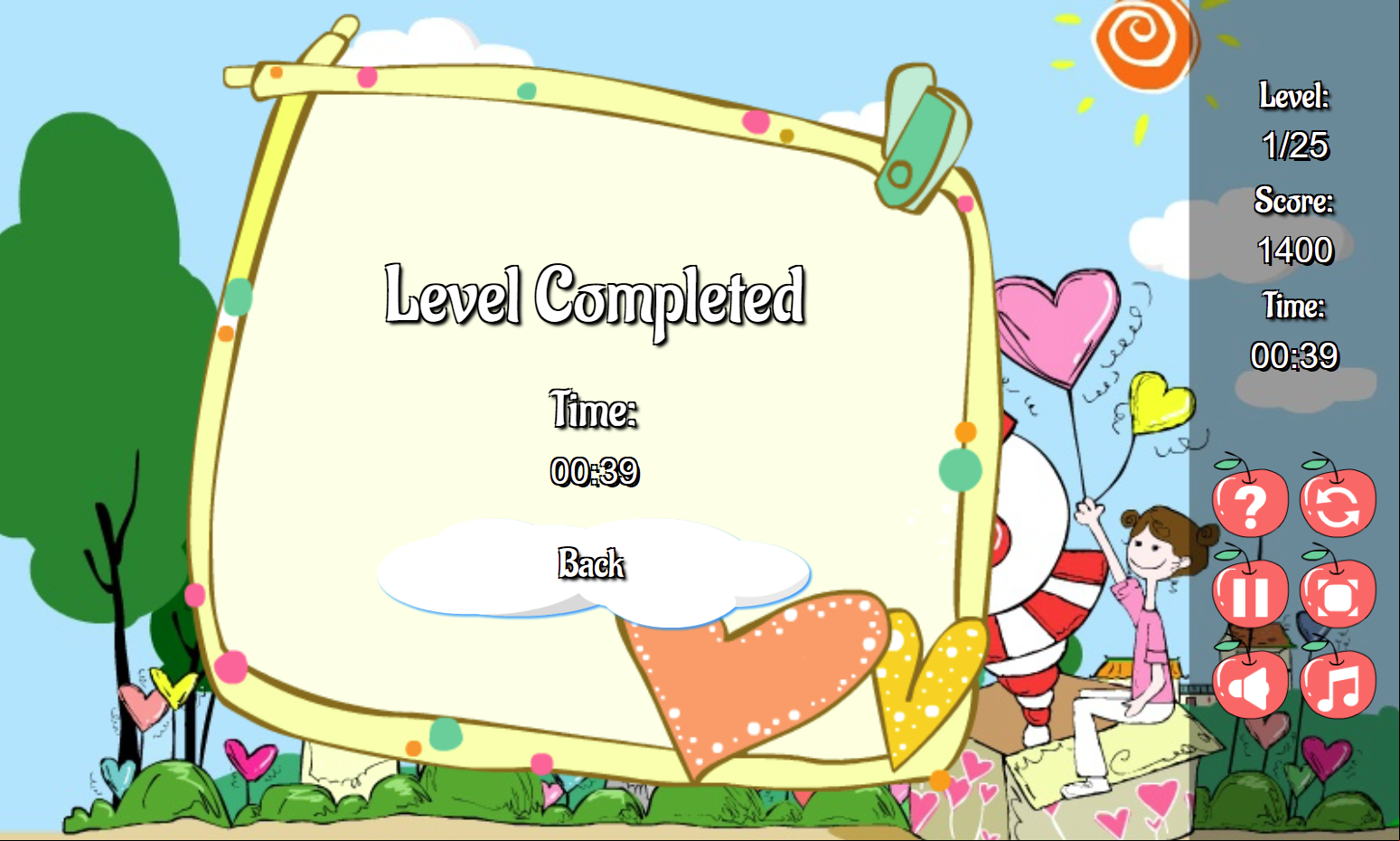 Playground Mahjong Game Level Complete Screen Screenshot.
