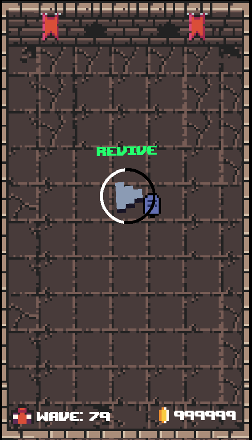 Pocket Dungeon Survivor Game Over Screen Screenshot.