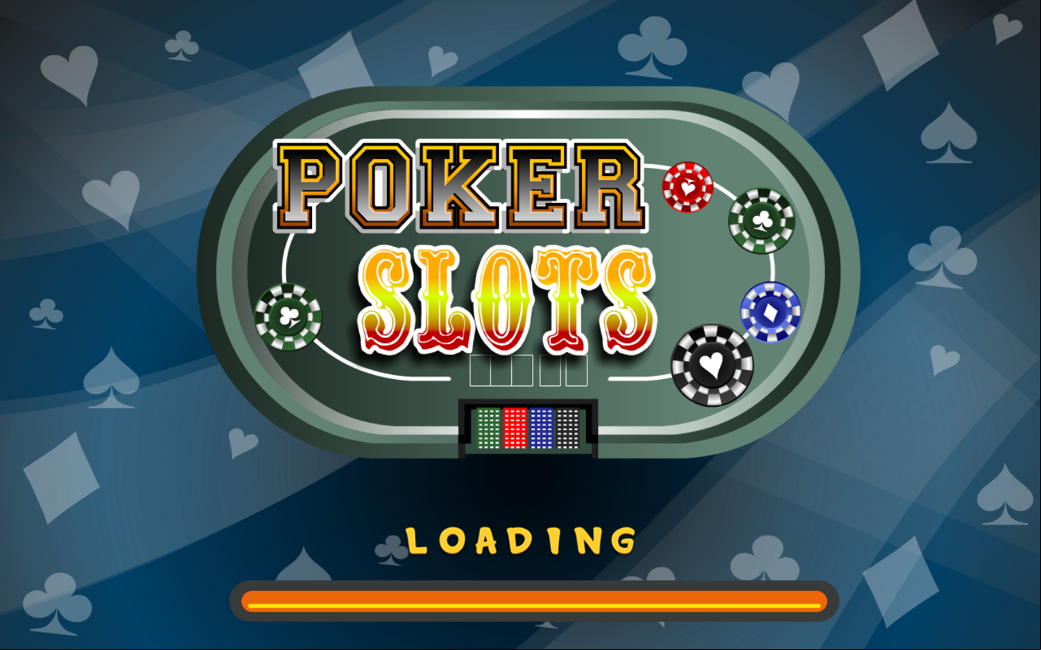 Poker Slots Game Welcome Screen Screenshot.