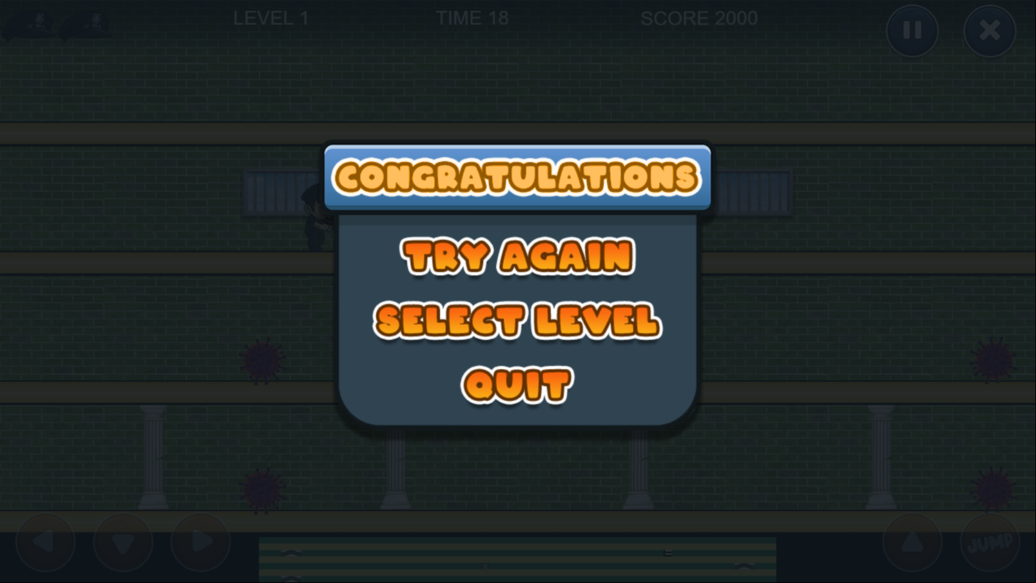 Police Chase Game Level Complete Screenshot.