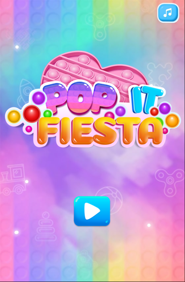Pop It Fiesta Game Welcome Screen Screenshot.