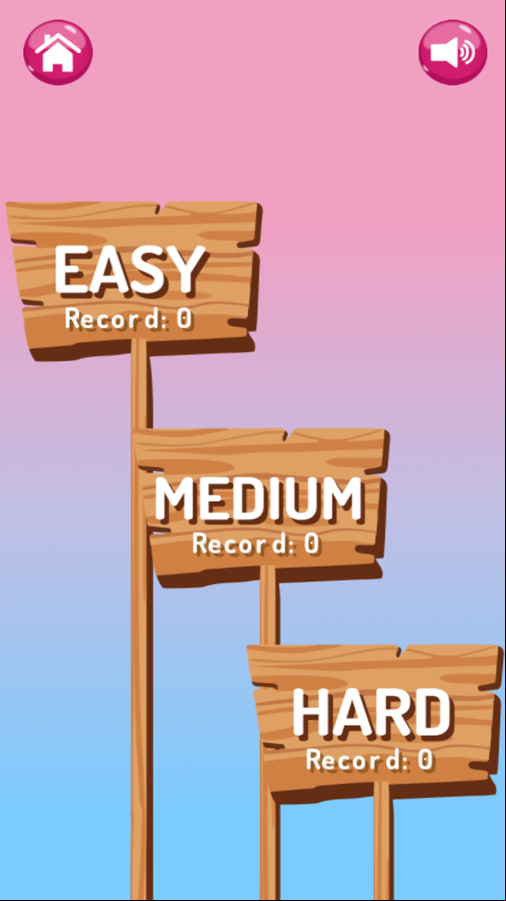 Pop It Game Survive Difficulty Select Screenshot.
