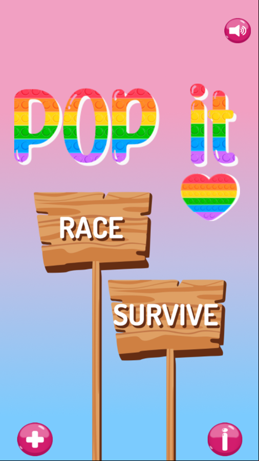 Pop It Game Welcome Screen Screenshot.