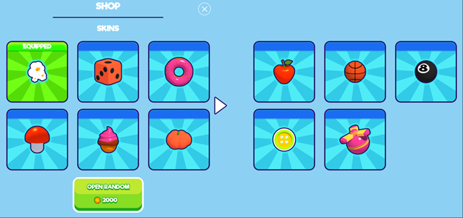 Popcorn Master Game Shop Screen Screenshot.