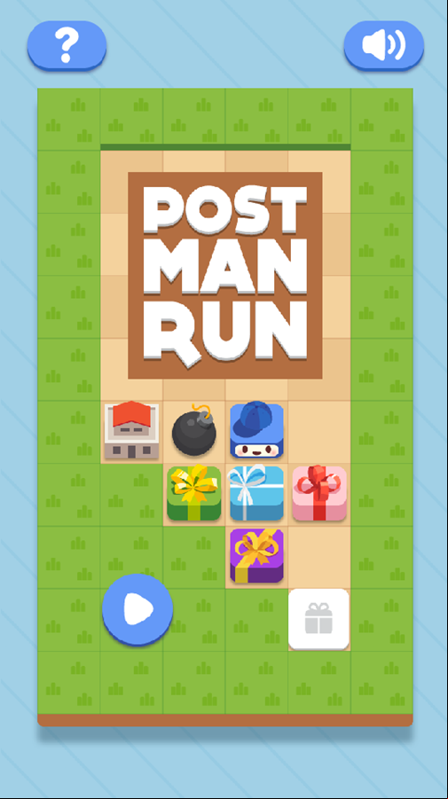 Postman Run Game Welcome Screen Screenshot.