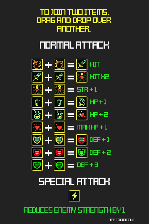 Princess Rescue Game Attack Menu Screen Screenshot.