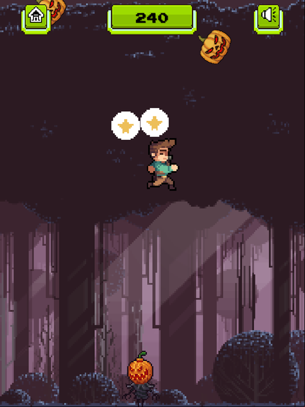 Pumpkin Catcher Game Play Screenshot.