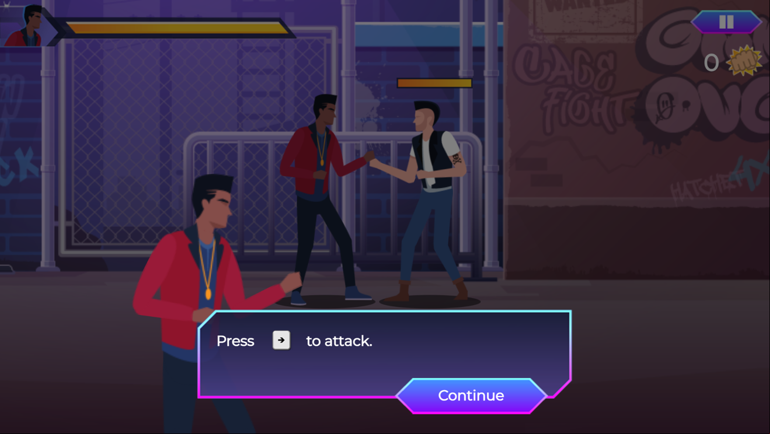 Punk Street Brawl Game How To Attack Screenshot.