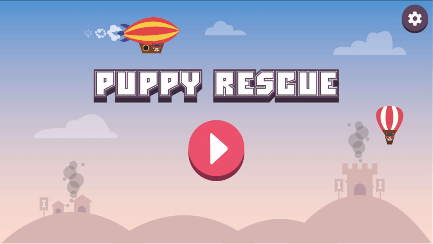 Puppy Rescue Game Welcome Screen Screenshot.