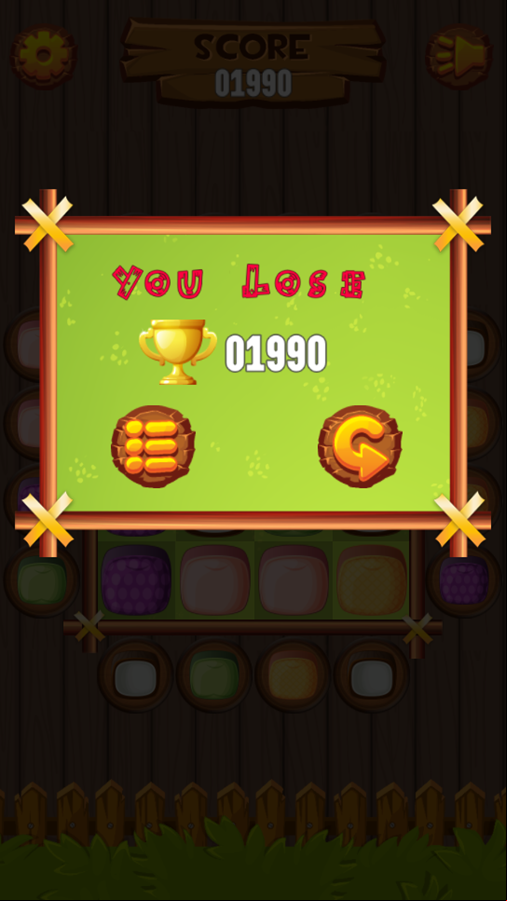 Pushdom Fruit Game You Lose Screenshot.