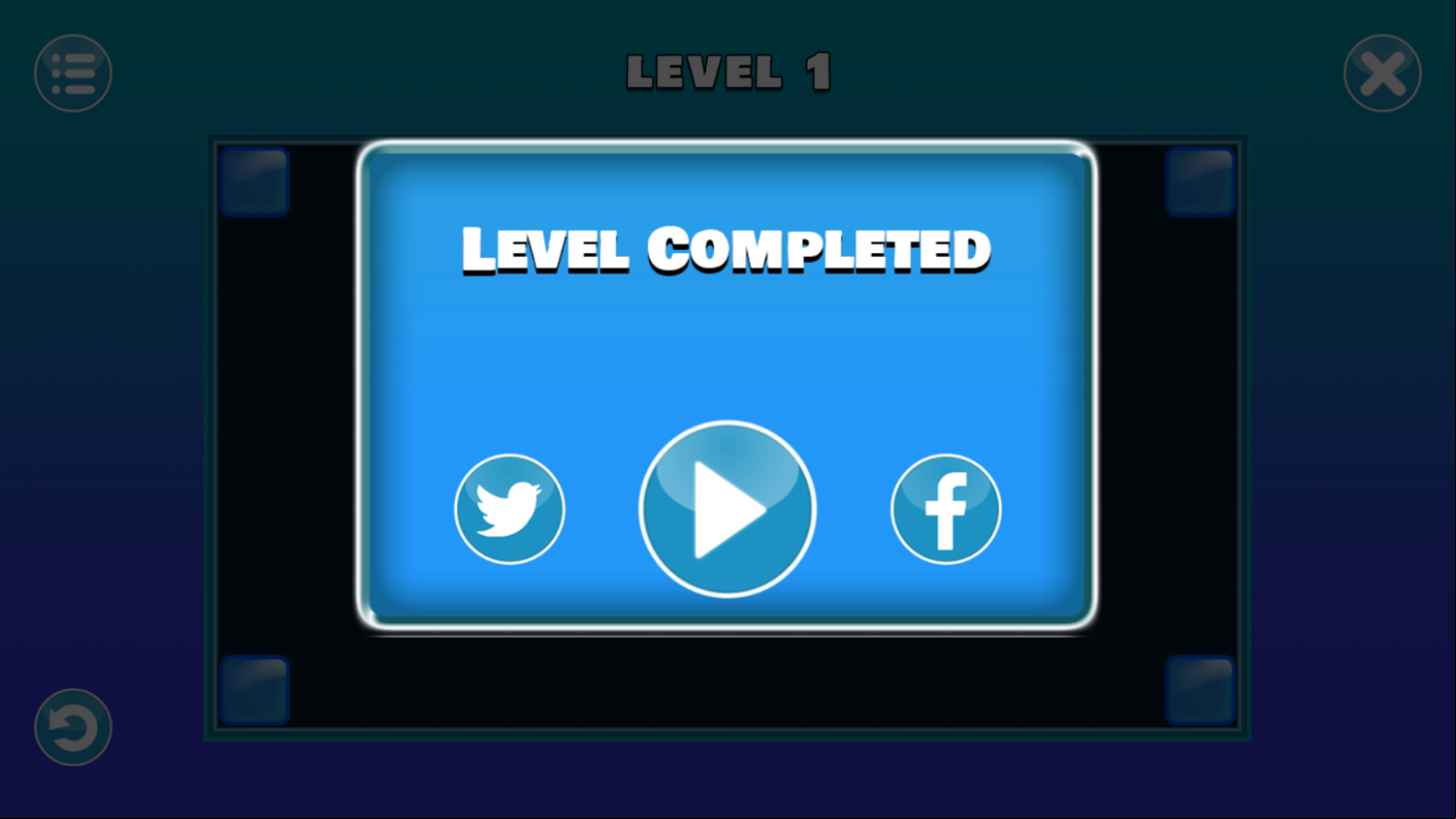 Pushing Blocks Game Level Completed Screenshot.