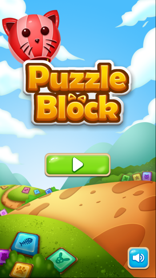 Puzzle Block Game Welcome Screen Screenshot.