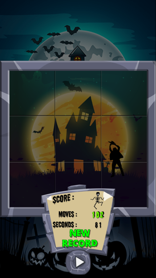 Puzzle Slide Terror Game Puzzle Complete Screenshot.