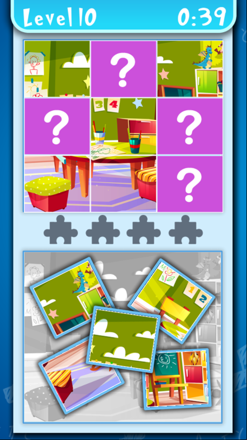 Quebra Cabecas Game Level Progress Screenshot.