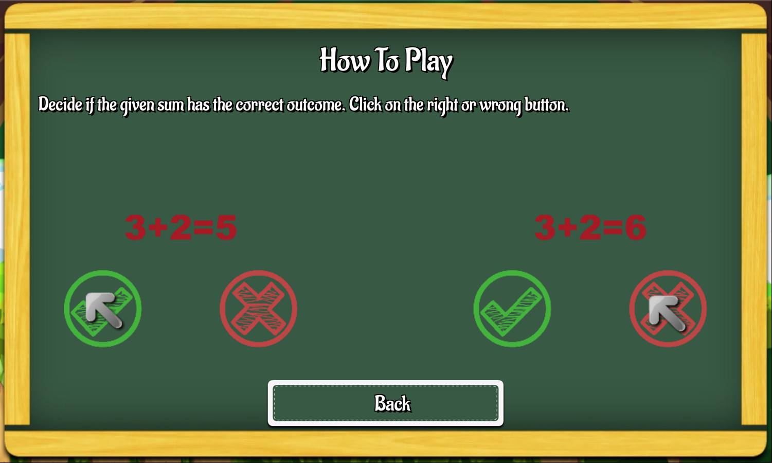 Quick Arithmetic Game How to Play Screen Screenshot.