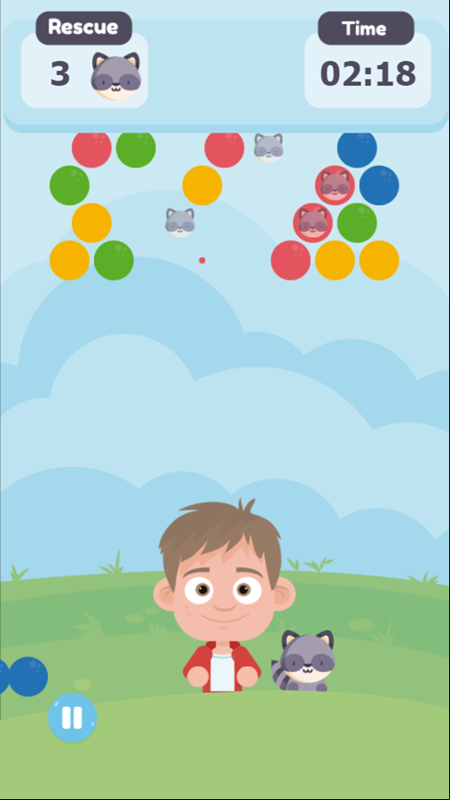 Raccoon Rescue Game Play Screenshot.