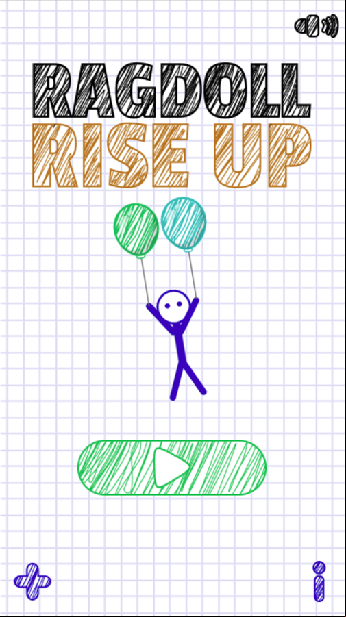 Ragdoll Rise Up Game Welcome Screen Screenshot.