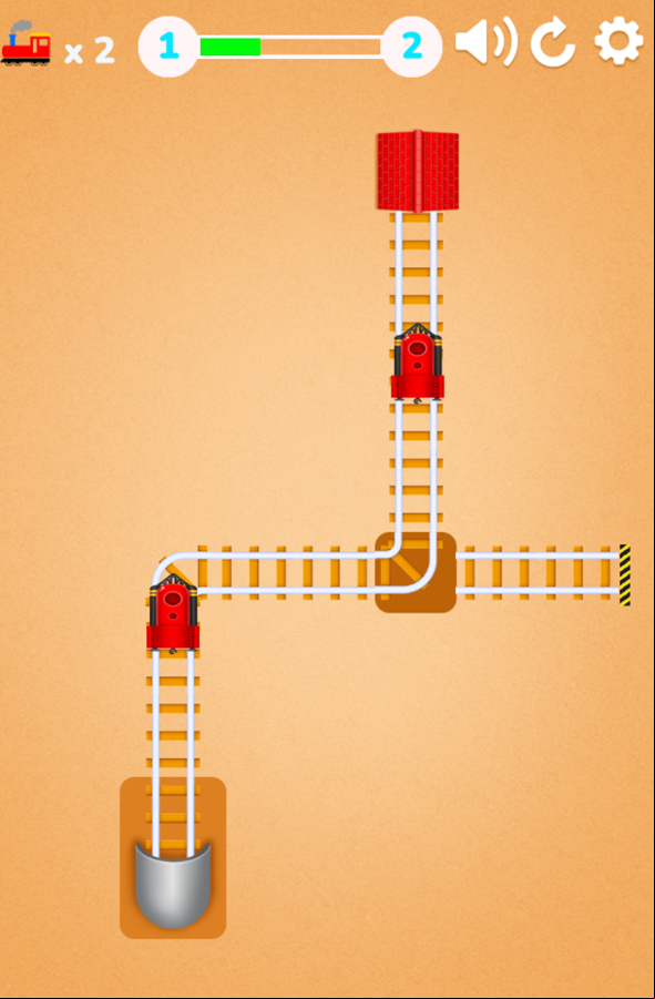 Rail Maze Puzzle Game Level Play Screenshot.