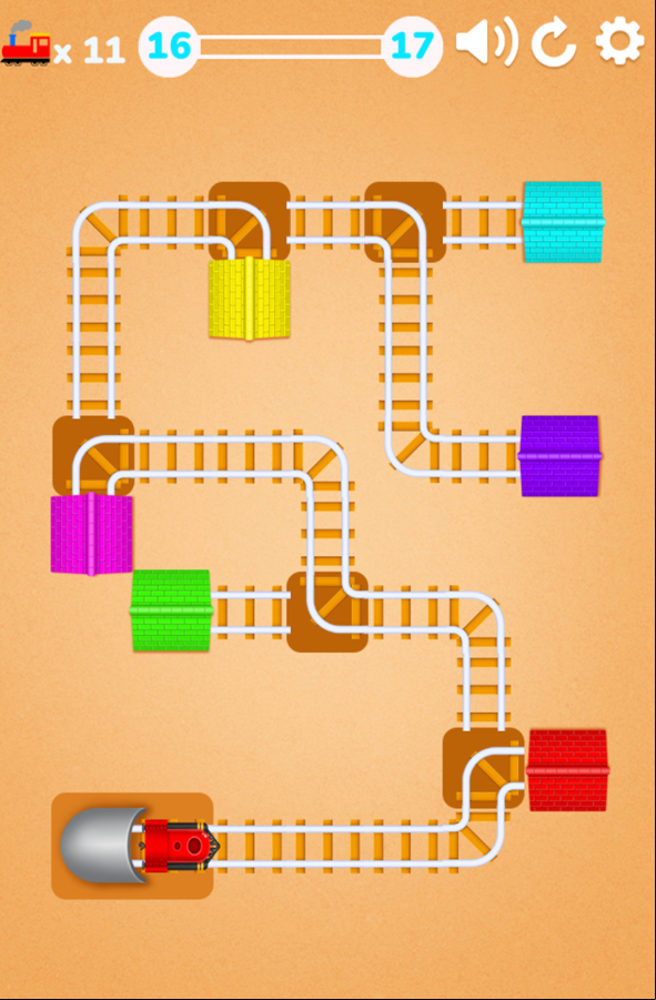 Rail Maze Puzzle Game Level Progress Screenshot.