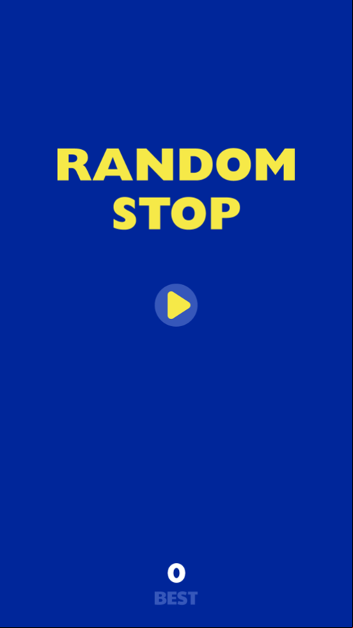Random Stop Game Welcome Screen Screenshot.