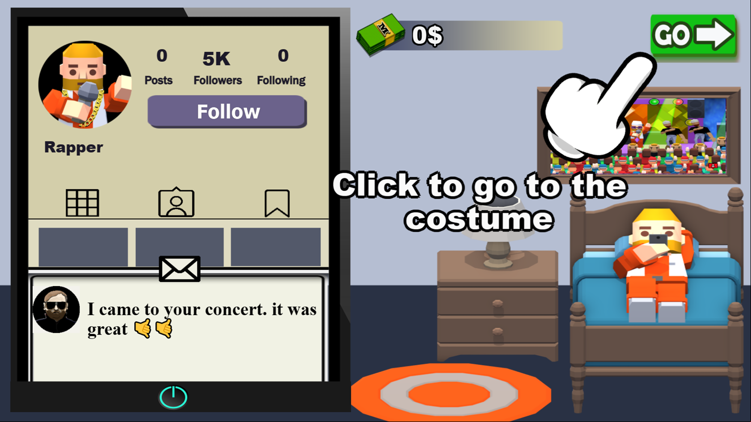 Rapper Hip Hop Dance Game Welcome Screen Screenshot.