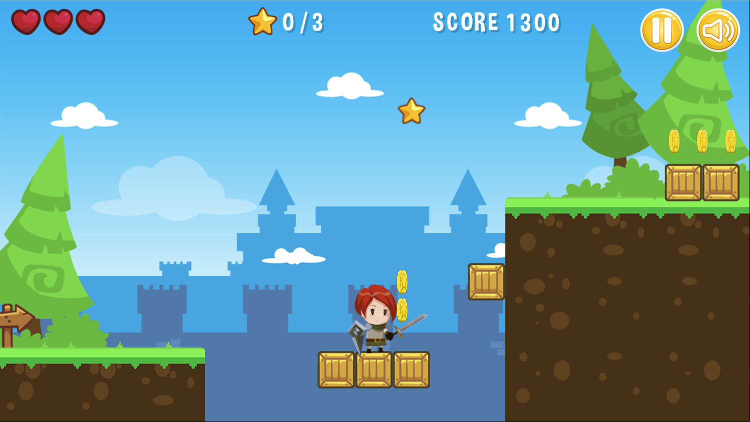Redhead Knight Game Forest Level Screenshot.