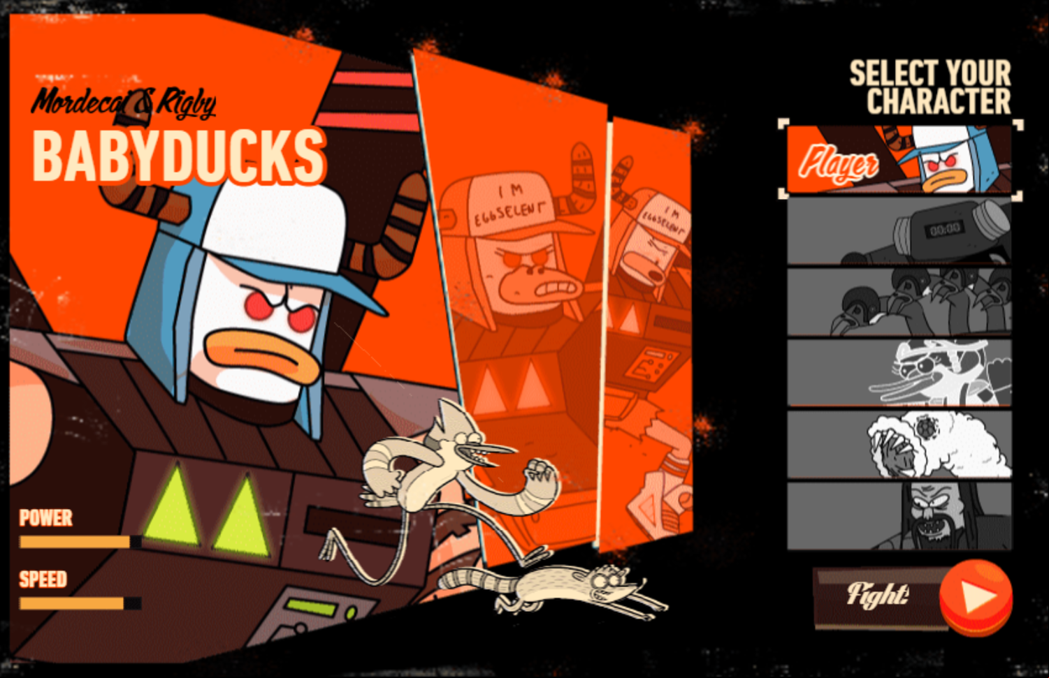 Regular Show Battle of the Behemoths Game Character Select Screenshot.
