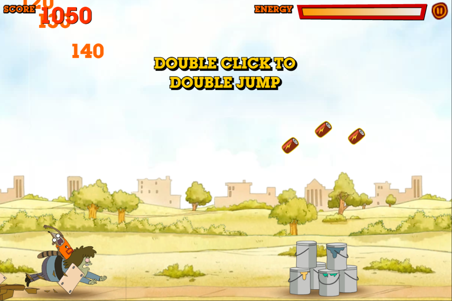Regular Show Ride Em Rigby Game How To Double Jump Screenshot.