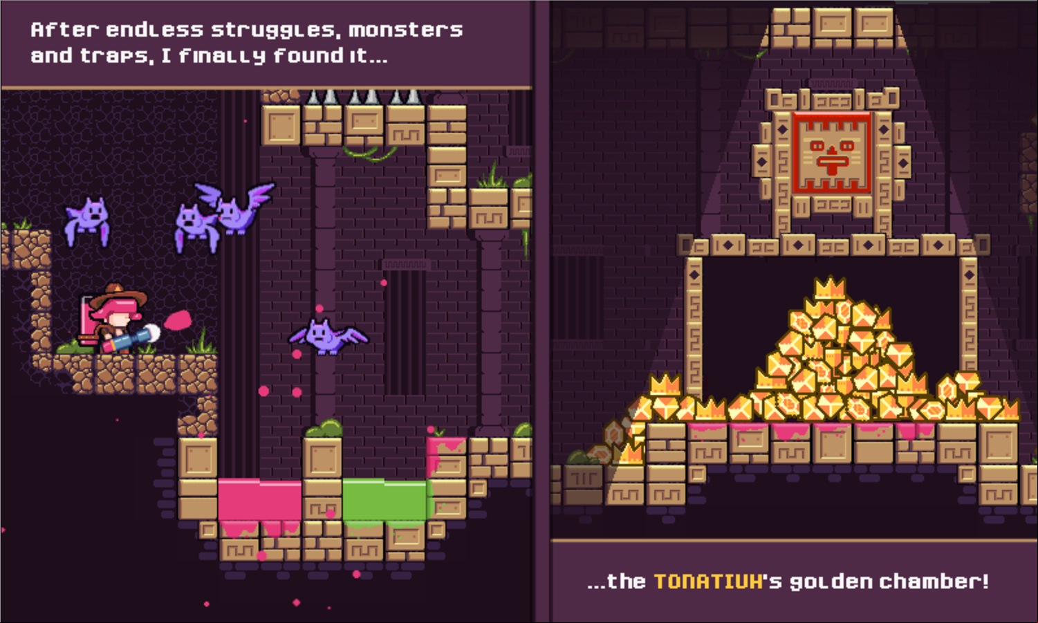 Relic Splatter Game Tonatiuh's Golden Chamber Screenshot.