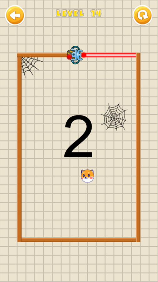 Rescue Dog Puzzle Game Level with a Spider Web Screenshot.