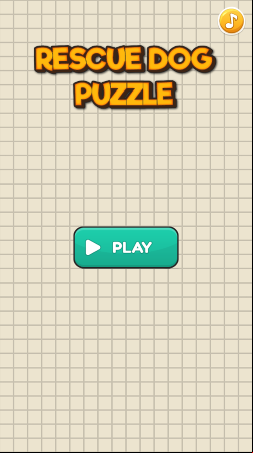 Rescue Dog Puzzle Game Welcome Screen Screenshot.
