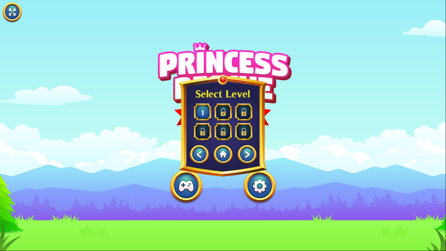 Princess Rescue Cut Rope Game Select Level Screenshot.