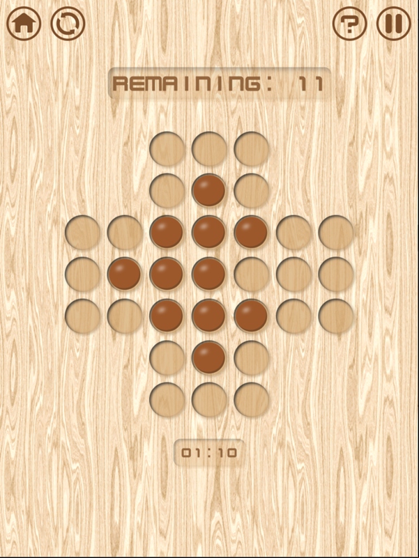 Resta Um Peg Solitaire Four Sides Done Screenshot.