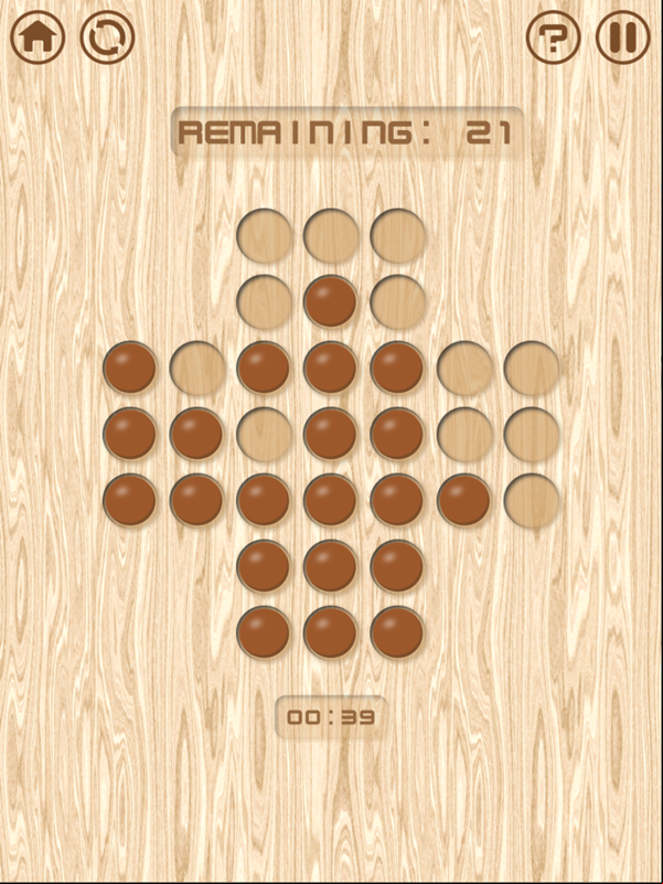 Resta Um Peg Solitaire Two Sides Done Screenshot.
