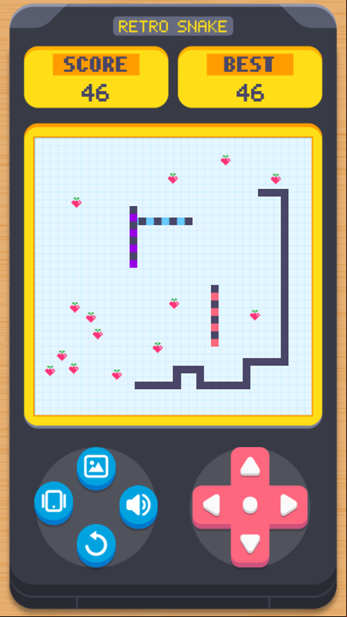Retro Snake Game Play Screenshot.