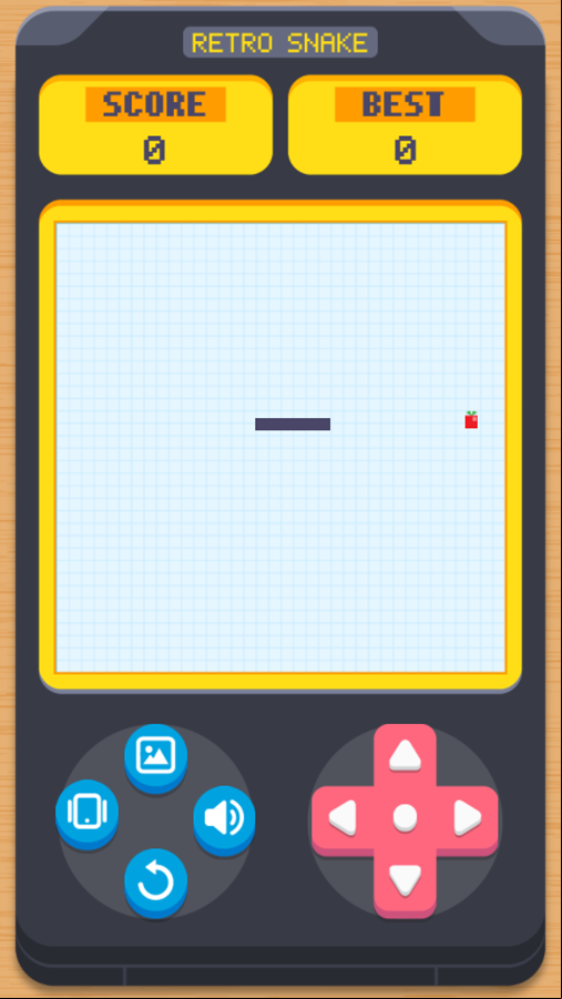 Retro Snake Game Welcome Screen Screenshot.