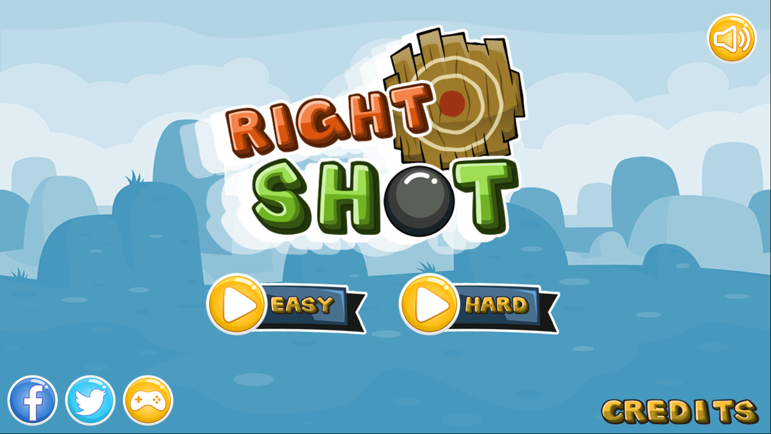 Right Shot Game Welcome Screen Screenshot.