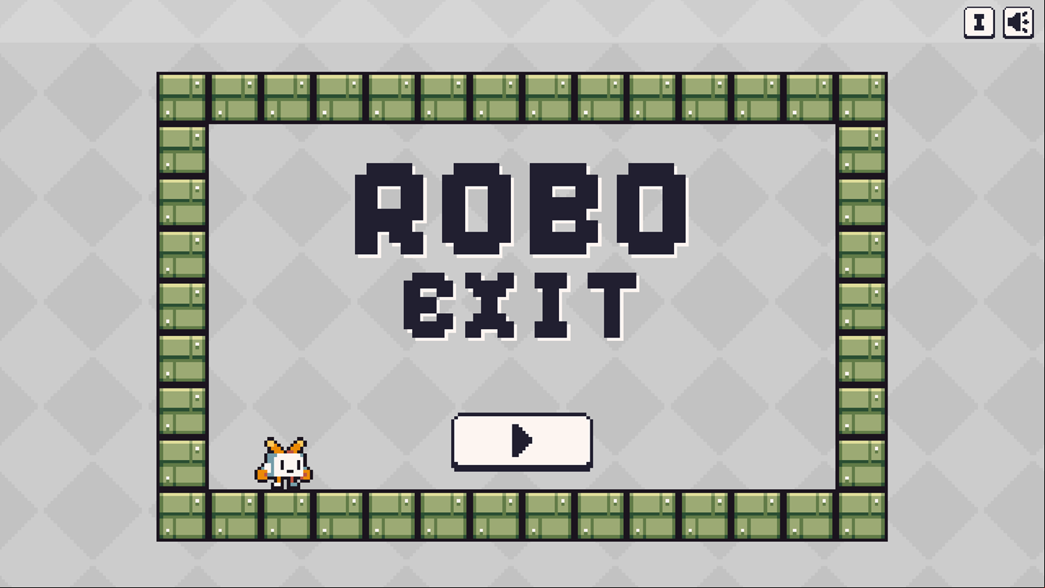 Robo Exit Game Welcome Screen Screenshot.