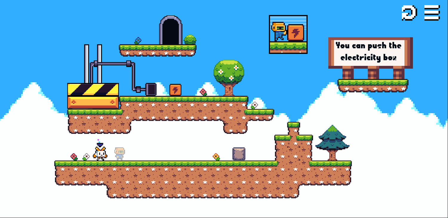 Roboduo Game Push Electricity Box Instructions Screenshot.