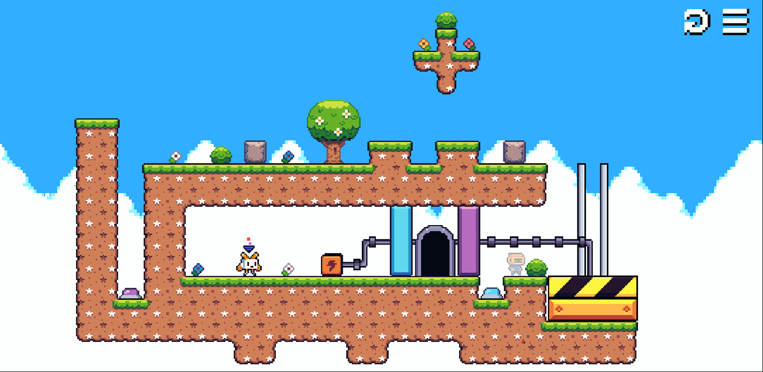 Roboduo Game Level Where You Use Concrete Blocks Screenshot.