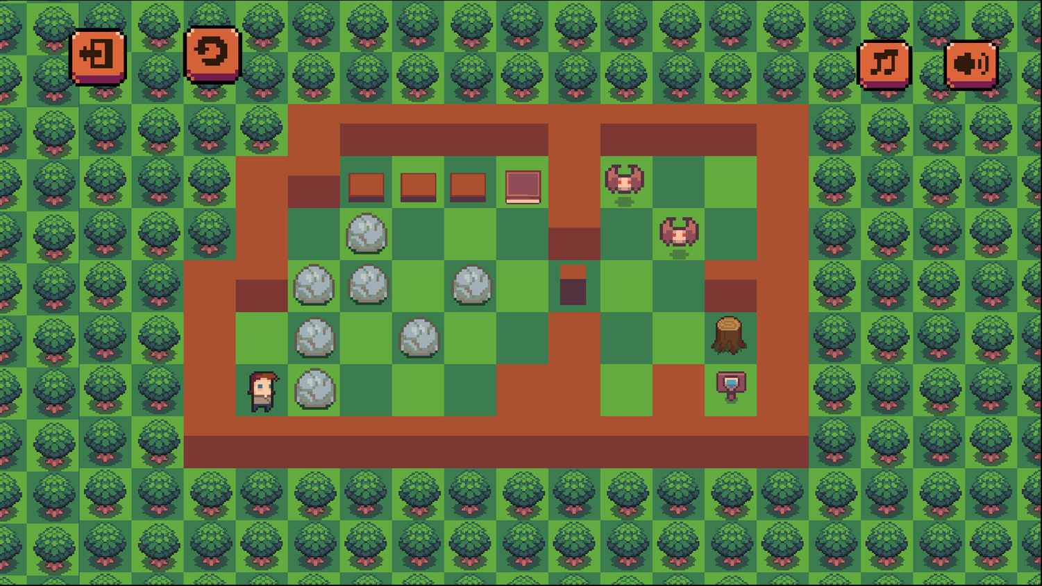 Rock Forest Game Final Level Screenshot.