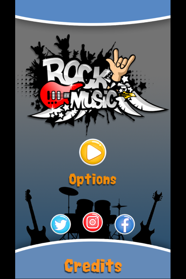 Rock Music Welcome Screen Screenshot.
